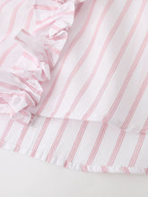 Load image into Gallery viewer, Pink and White Stripe Ruffles Barbie Same Style 1950S Vintage Shirt