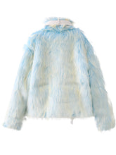 Load image into Gallery viewer, Gradient Blue Sweet Warm Faux Fur Winter Coat