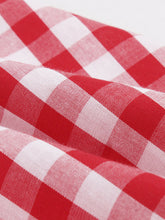 Load image into Gallery viewer, Red And White Plaid Straps Bow Vintage 1950s Swing Dress