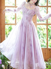Load image into Gallery viewer, Purple Square Neck Butterfly Vintage Fairy Dress