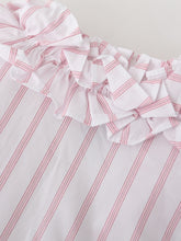 Load image into Gallery viewer, Pink and White Stripe Ruffles Barbie Same Style 1950S Vintage Shirt