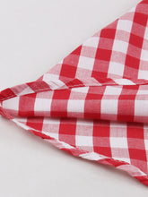 Load image into Gallery viewer, Red And White Plaid Straps Bow Vintage 1950s Swing Dress