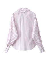 Load image into Gallery viewer, Pink and White Stripe Ruffles Barbie Same Style 1950S Vintage Shirt