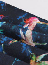 Load image into Gallery viewer, Sweet Navy Birds Printed Cotton 50s Flapper Dress