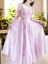 Load image into Gallery viewer, Purple Square Neck Butterfly Vintage Fairy Dress