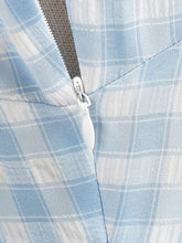 Load image into Gallery viewer, Blue And White Plaid Strap Classis Style 1950S Vintage Dress Set