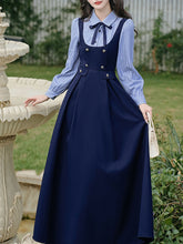 Load image into Gallery viewer, Navy Long Sleeve Vintage Dress Inspired by Zootopia‘s Judy Hopps