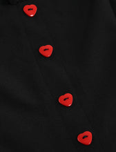 Load image into Gallery viewer, Black Peter Pan Semi Mesh Flower Short Sleeve 50S Swing Dress