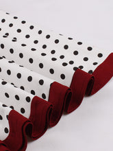 Load image into Gallery viewer, White Polka Dots  Square Collar Puff Sleeve 1950S Vintage Swing Dress