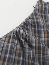 Load image into Gallery viewer, Navy Retro Plaid Crew Neck Sleeveless Irregular Hem Vintage Dress