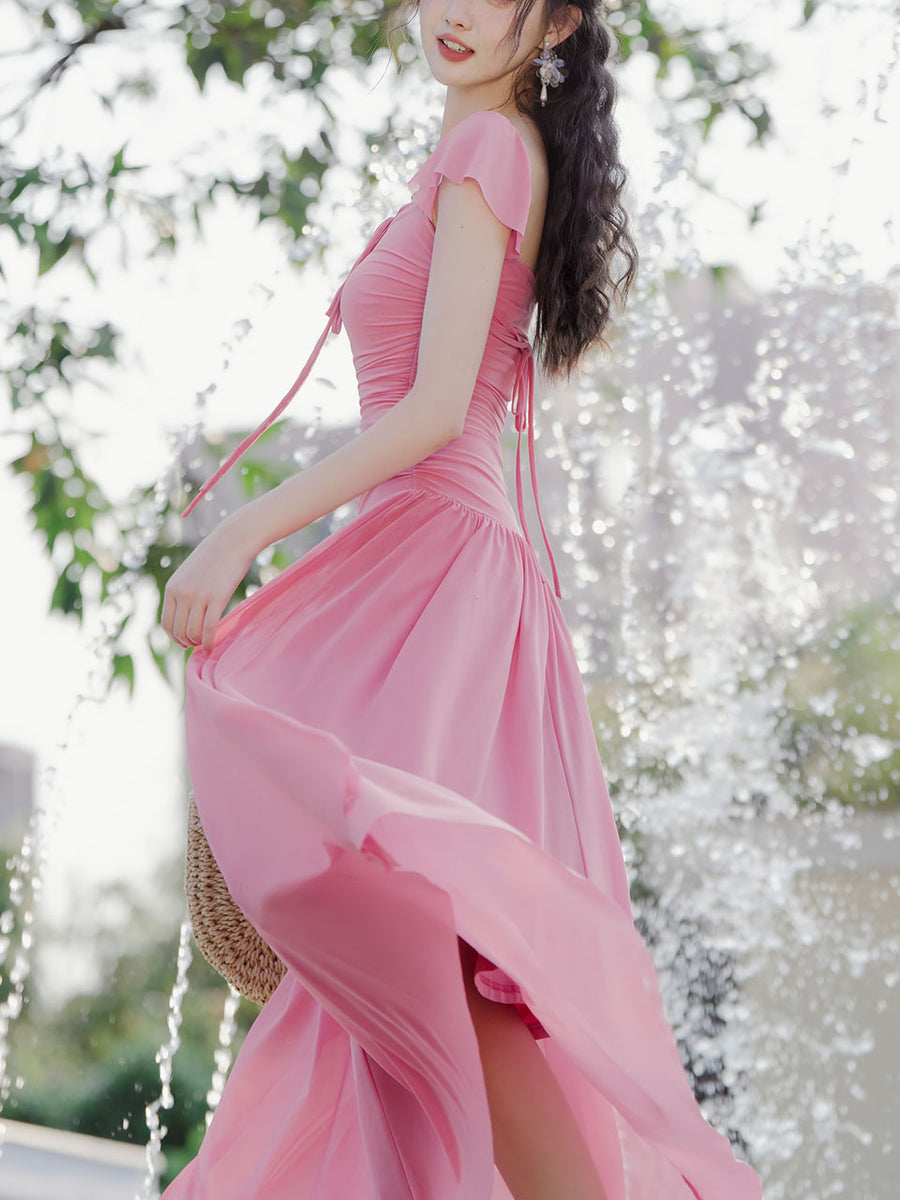 Sweet Pink Square Collar Balletcore Dress – Jolly Vintage