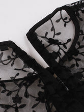 Load image into Gallery viewer, 1950S Lace Semi-Sheer Flocking Printing Vintage Halloween Dress