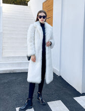Load image into Gallery viewer, Faux Fur Coat Women V Neck Long Sleeve Maxi Winter Coat
