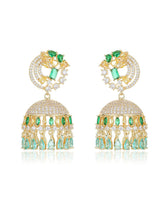 Load image into Gallery viewer, Luxury Colored Zircon Inlaid with Three-dimensional Campanula Flower Earrings