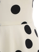 Load image into Gallery viewer, White and Black Polka Dots Halter Backless 1950S Vintage Swing Dress inspired by Cruella