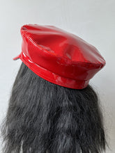 Load image into Gallery viewer, Red Patent Leather Biker Hat