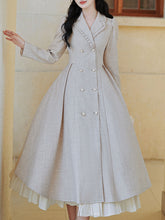 Load image into Gallery viewer, 1950S Grey Bow Vintage Cape Long Dress Coat