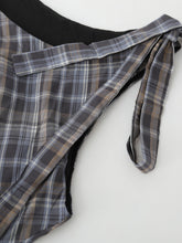 Load image into Gallery viewer, Navy Retro Plaid Crew Neck Sleeveless Irregular Hem Vintage Dress