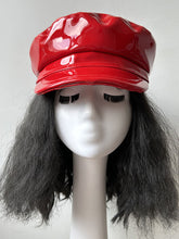 Load image into Gallery viewer, Red Patent Leather Biker Hat
