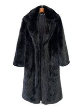 Load image into Gallery viewer, Faux Fur Coat Women V Neck Long Sleeve Maxi Winter Coat