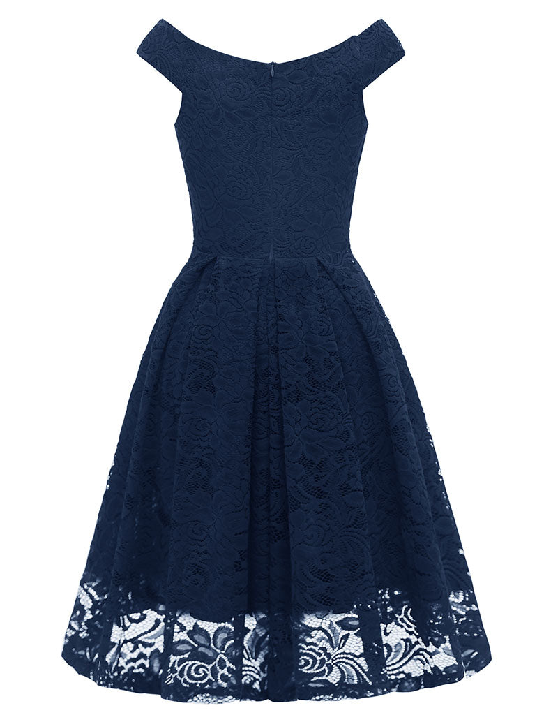 navy blue lace dress with cap sleeves Ever-Pretty Deep V-Neck Chiffon Cap Sleeve Midi Dress