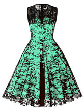 Load image into Gallery viewer, 1950S Lace Semi-Sheer Flocking Printing Vintage Halloween Dress
