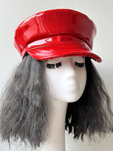 Load image into Gallery viewer, Red Patent Leather Biker Hat