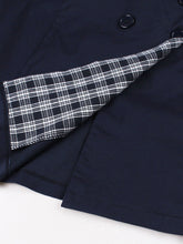 Load image into Gallery viewer, Vintage Double-Breasted Navy Gingham Collar Shirt Dress