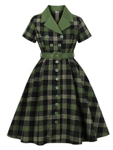 Load image into Gallery viewer, Clueless Inspired Yellow Plaid Vintage Shirt Dress
