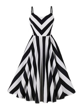 Load image into Gallery viewer, Beetlejuice Costume Spaghetti Strap With Black and White Vertical Stripe