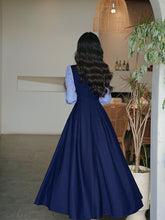 Load image into Gallery viewer, Navy Long Sleeve Vintage Dress Inspired by Zootopia‘s Judy Hopps