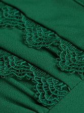 Load image into Gallery viewer, Green Bow Collar Long Sleeve Lace 1950S Vintage Maxi Dress