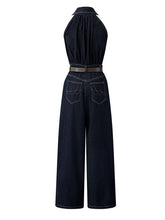 Load image into Gallery viewer, Denim Retro Sleeveless Vintage Jumpsuit