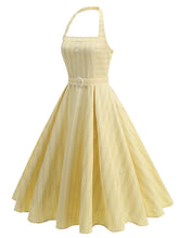 Load image into Gallery viewer, 1950S Vertical Stripe Halter Vintage Dress