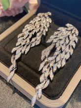 Load image into Gallery viewer, Luxurious Multi-layered Leaf Rhinestone Tassel Long Earrings