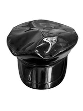 Load image into Gallery viewer, Red Patent Leather Biker Hat
