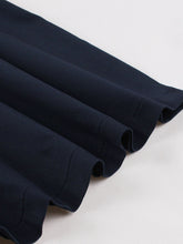 Load image into Gallery viewer, Vintage Double-Breasted Navy Gingham Collar Shirt Dress