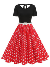 Load image into Gallery viewer, Minnie 1950s Polka Dot Swing Dress With Headband Set