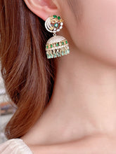 Load image into Gallery viewer, Luxury Colored Zircon Inlaid with Three-dimensional Campanula Flower Earrings