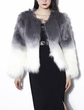 Load image into Gallery viewer, Gradient Color Faux Fur Long Sleeve Coat Women Winter Coat
