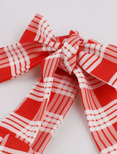 Load image into Gallery viewer, Red And White Plaid Straps Bow Retro Swing Dress