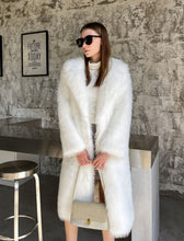 Load image into Gallery viewer, Faux Fur Coat Women V Neck Long Sleeve Maxi Winter Coat
