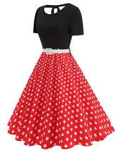Load image into Gallery viewer, Minnie 1950s Polka Dot Swing Dress With Headband Set