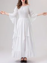 Load image into Gallery viewer, White Renaissance Mushroom Medieval Edwardian Dress With Mushroom Hat