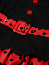 Load image into Gallery viewer, Ladybug Inspired Red and Black Polka Dot Shirt Dress