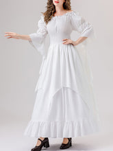 Load image into Gallery viewer, White Renaissance Mushroom Medieval Edwardian Dress With Mushroom Hat