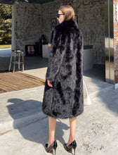 Load image into Gallery viewer, Faux Fur Coat Women V Neck Long Sleeve Maxi Winter Coat