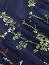 Load image into Gallery viewer, Wine Red Semi Mesh Flower Embroidered Spaghetti Strap Sleeveless 50S Swing Dress