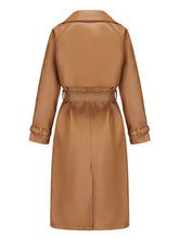 Load image into Gallery viewer, Women's Coat PU Leather Turndown Collar Fall Winter