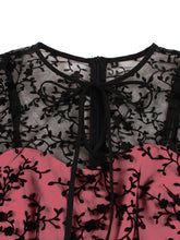 Load image into Gallery viewer, 1950S Lace Semi-Sheer Flocking Printing Vintage Halloween Dress